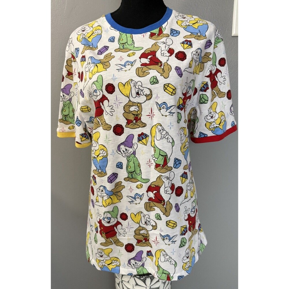 Loungefly Disney Snow White Seven Dwarfs Core AOP Mine Gems T Shirt Size Large